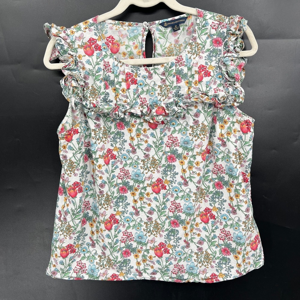 Brooks Brothers botanical floral ruffle preppy old money cottagecore feminine 12